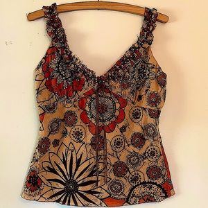 Flowered Boho Tank Top